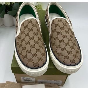 Men's Gucci GG SUPREME SLIP ON CANVAS SNEAKERS . Size 13